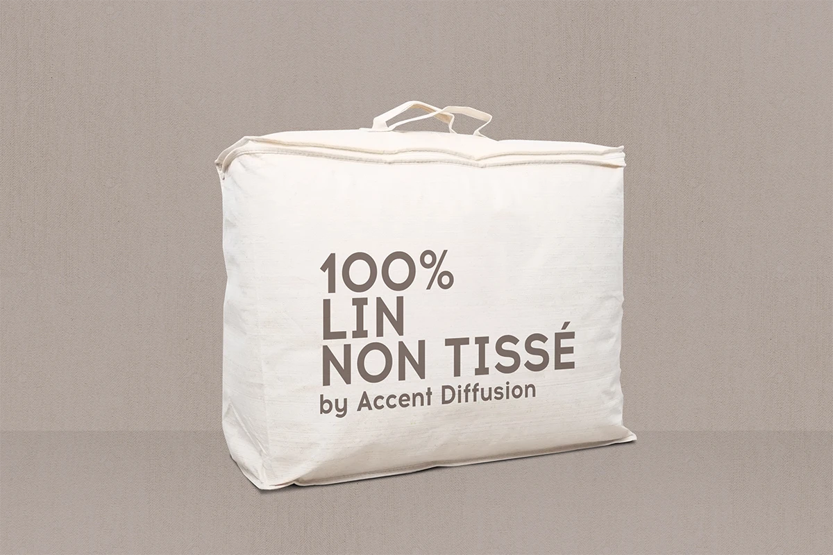 Housse de rangement en lin non tissé naturel pour couette haut de gamme