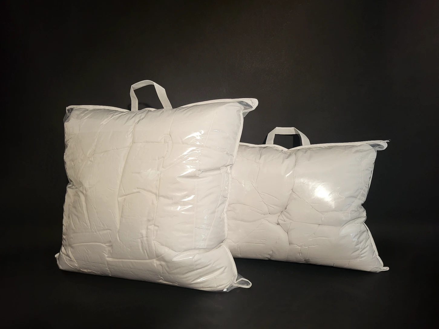packaging couette et oreiller en PE transparent recyclable disponibles en stock