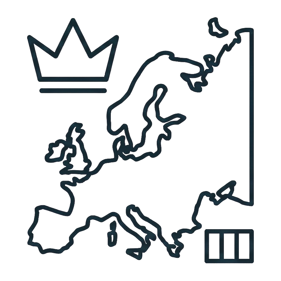 pictogrammme d'une carte européenne qui réprésente le leadership d'accent diffusion sur ce marché 