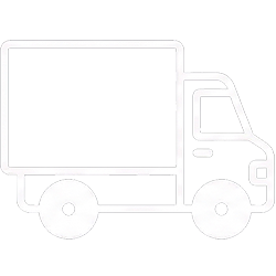 un picto camion pour illustrer le processus de service jusqu'à la livraison finale chez le client