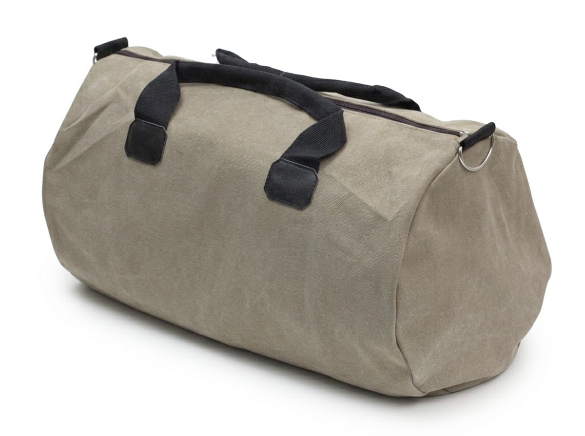 sac de voyage au format tubulaire avec des poignées contrastées