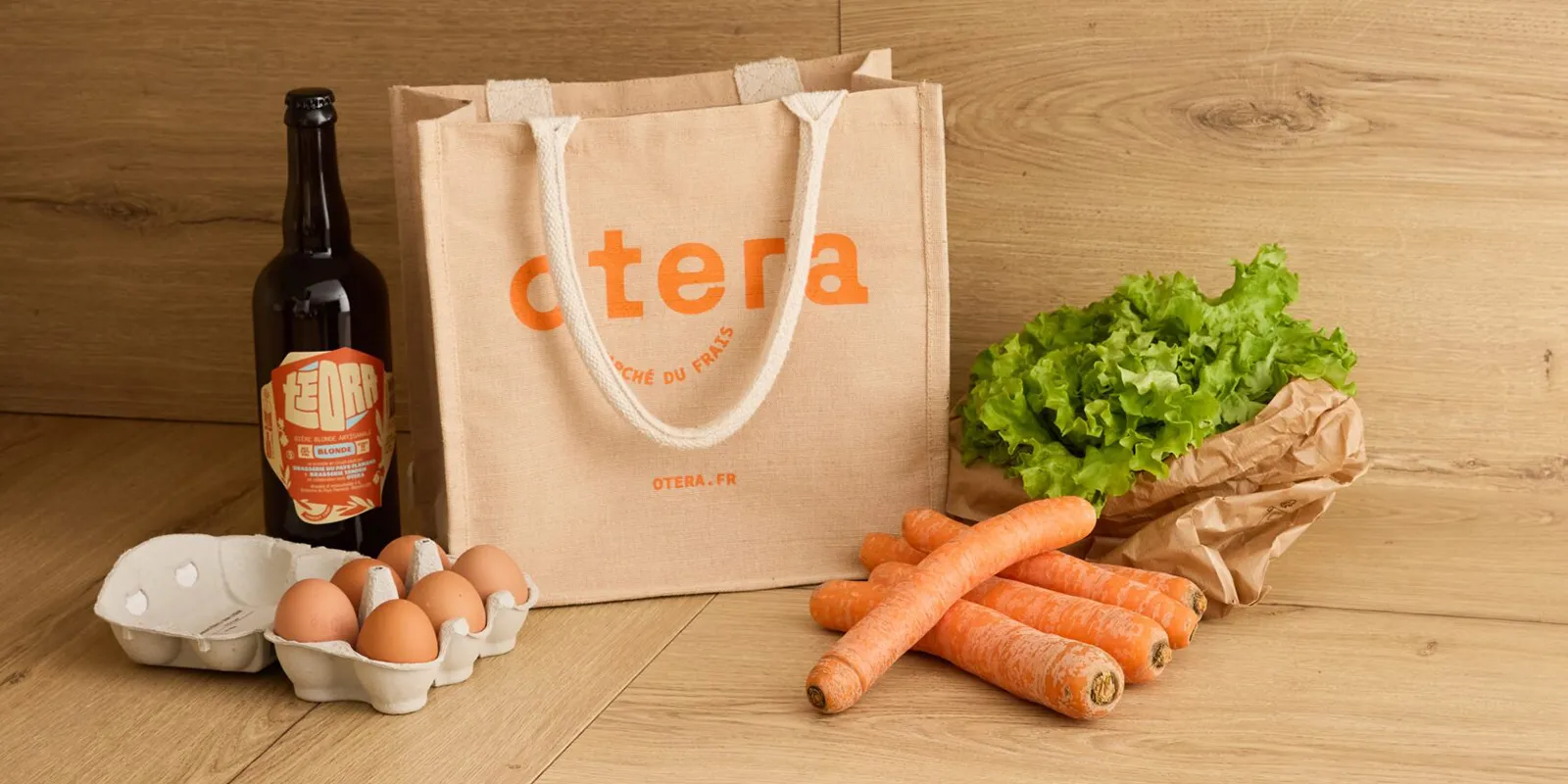 sac cabas naturel en jute de la marque o tera pour des courses responsables